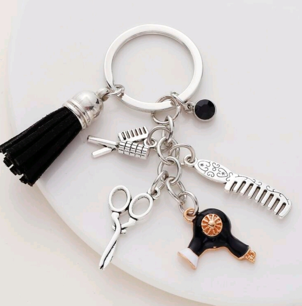 Hair Stylist Charm Keychain
